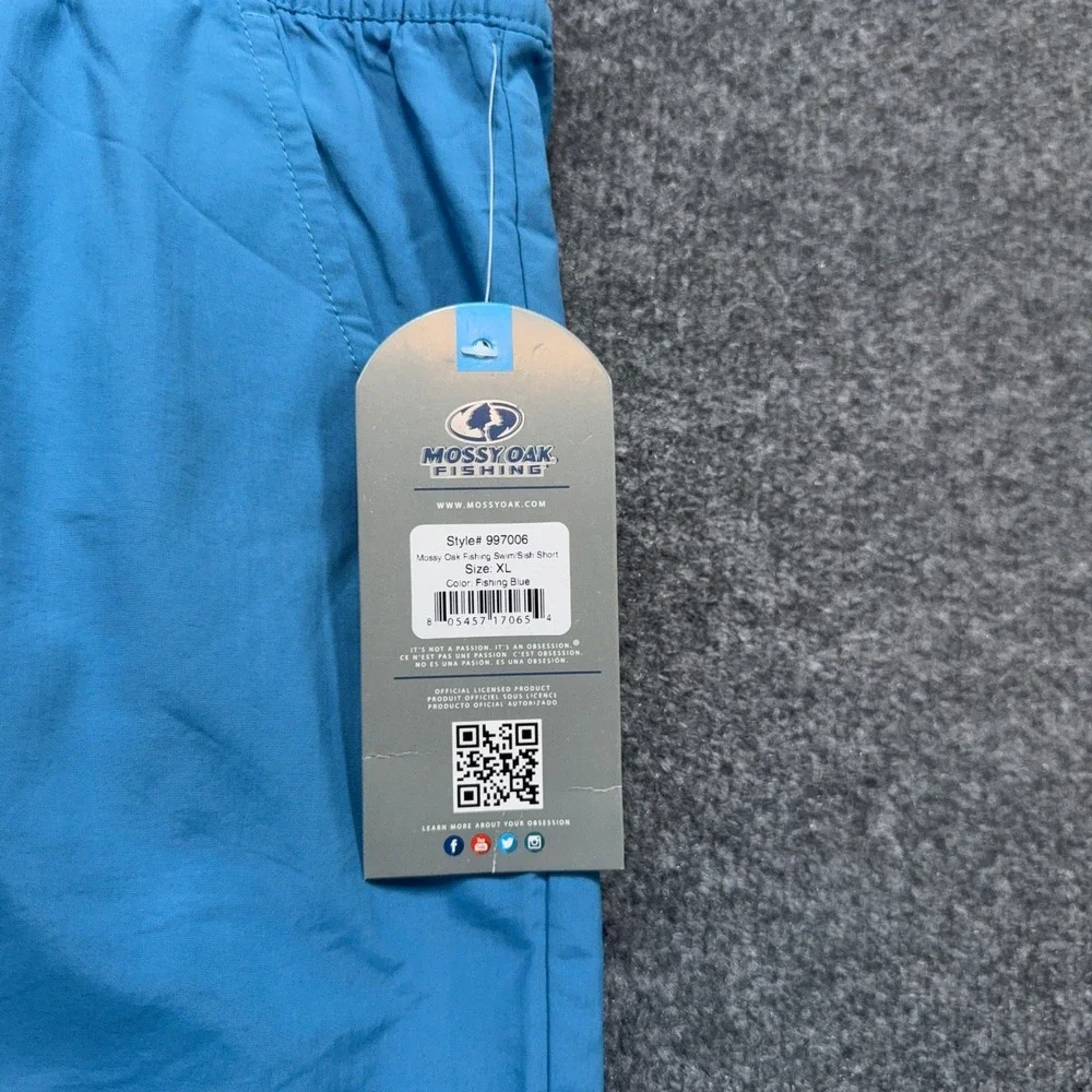 Mossy Oak Fishing Swim Shorts Mens XL Blue Quick Dry Mesh Lined Board Trunks NEW